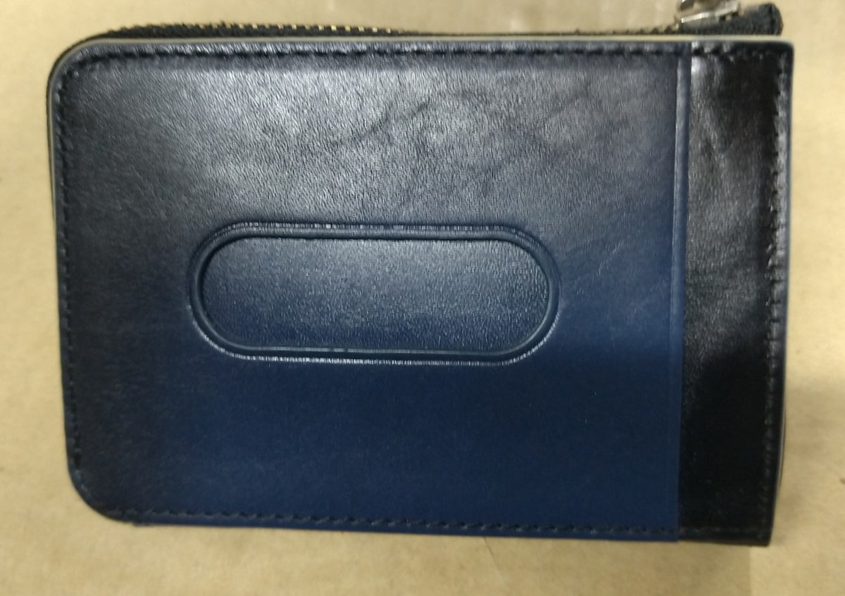 【訳アリ品】海外製/牛革/レザー/小銭入れ/コインケース/カードホルダー/箱入り/ネイビー/紺色/154002