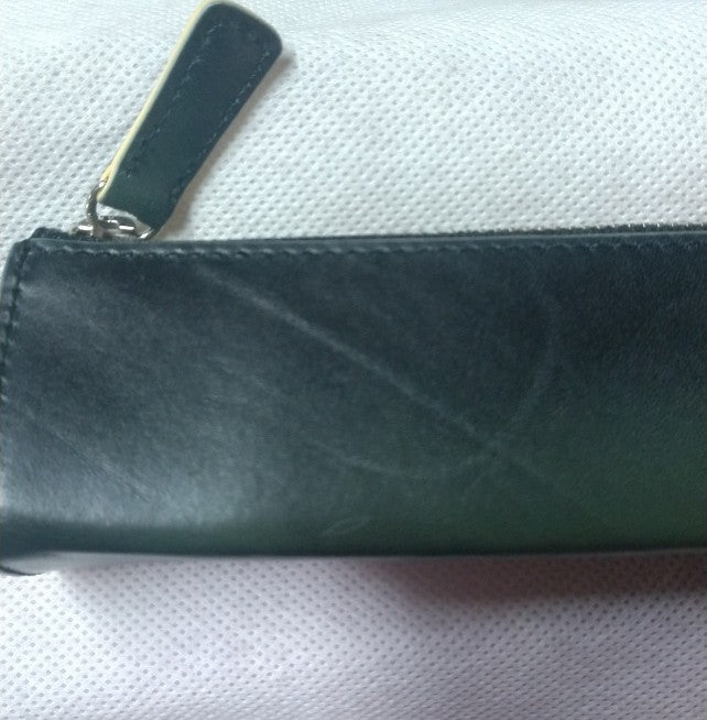【訳アリ品】海外製/ペンケース/牛革/レザー/ペン少なめ/ギフト/箱入り/グリーン/緑色/RYU'S ONE/GG/154013
