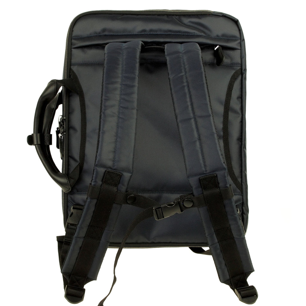 訳アリ品／海外製／ネイビー／紺色／内装オレンジ／B4対応／ポケット多い／リュック／３WAYバッグ／持つ／掛ける／背負う／キャリーケース装着可／102500