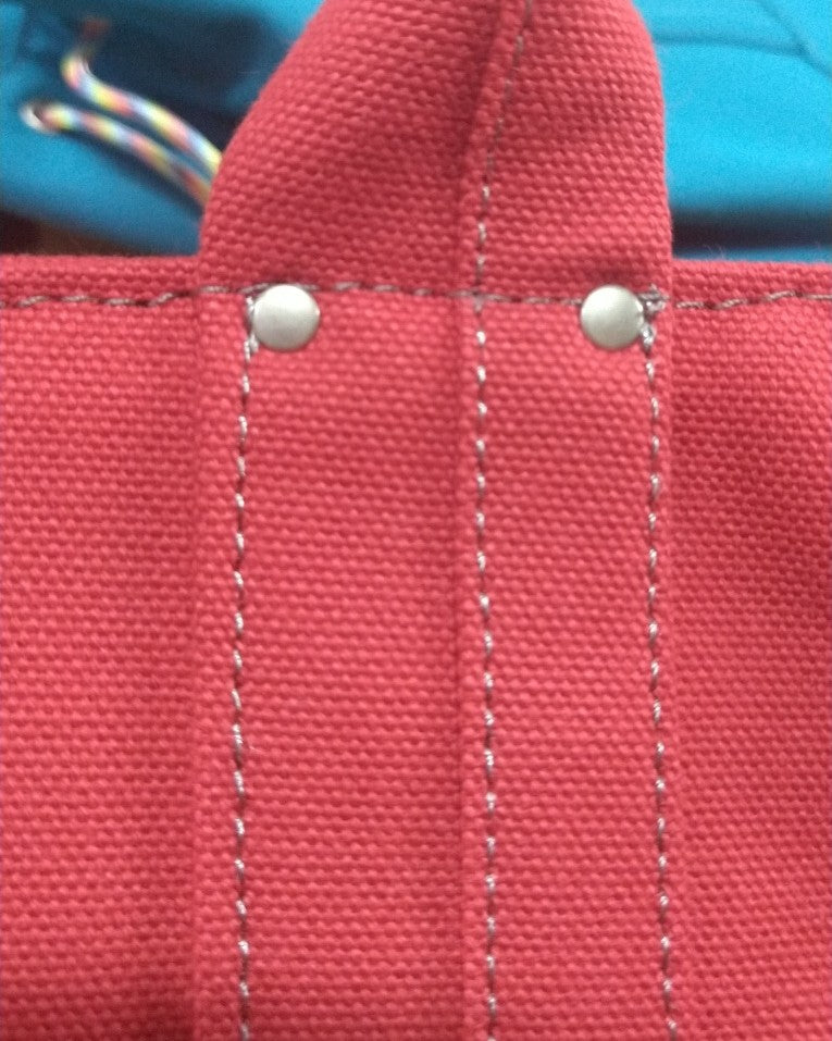 【訳アリ品】豊岡製／日本製／国産／帆布／手長／肩掛け／帆布トート／帆布バッグ／トートバッグ／A4対応／レッド／赤色／501091【在庫限り】