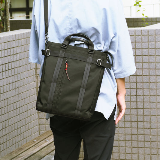 豊岡製／日本製／国産／ショルダー／ショルダーバッグ／タテ型ショルダー／タテ型／ハンドル付／手付ショルダー／ナイロン製／ブラック／黒色／501001／CROSSROAD／BOT