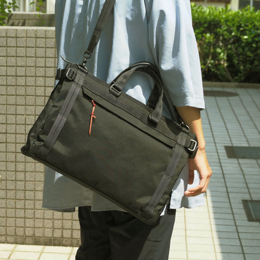 豊岡製／日本製／国産／2way／ビジネスバッグ／ブリーフ／ビジネス／ビジネス型／ショルダーベルト付／ナイロン製／ブラック／黒色／501002／CROSSROAD／BOT