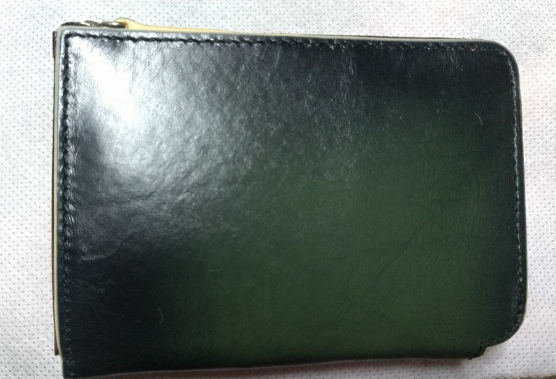 【訳アリ品】海外製／牛革／レザー／小銭入れ／コインケース／カードホルダー／箱入り／グリーン／緑色／2025年ラッキーカラー／154002