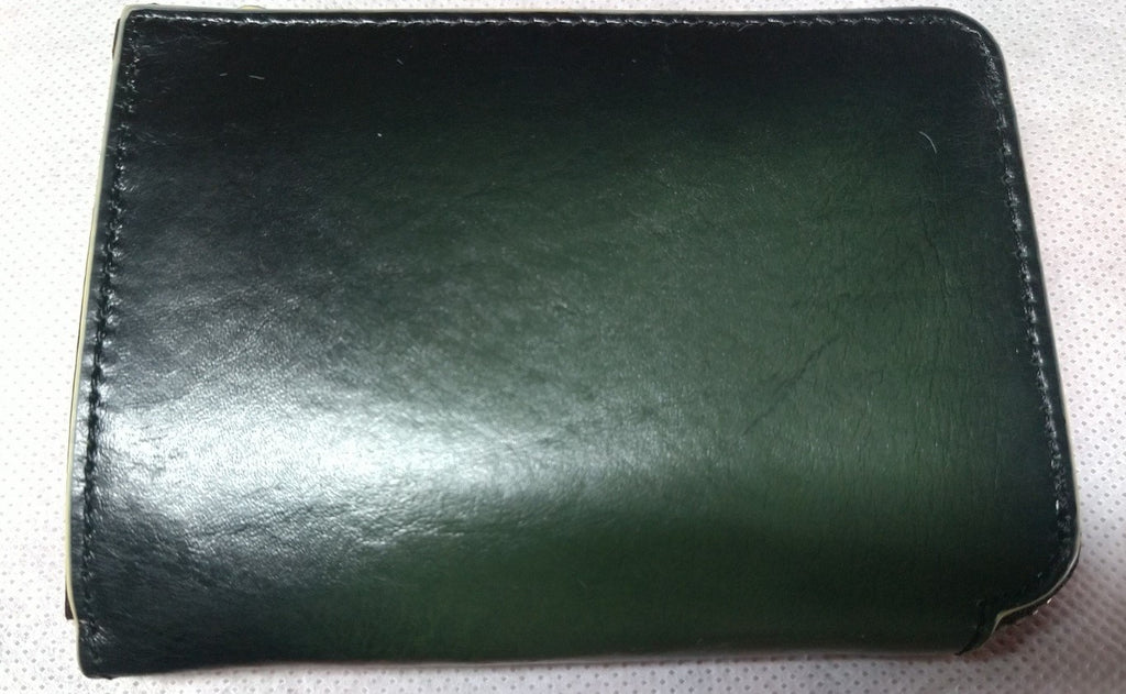【訳アリ品】海外製／牛革／レザー／小銭入れ／コインケース／カードホルダー／箱入り／グリーン／緑色／2025年ラッキーカラー／154002