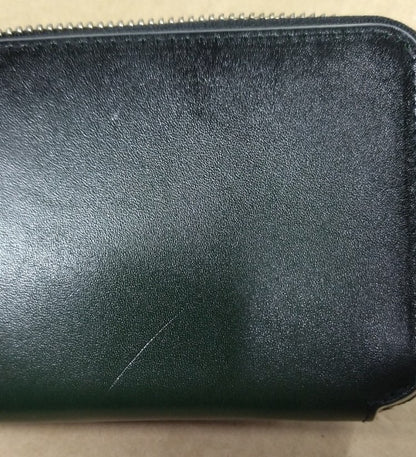【訳アリ品】海外製／牛革／レザー／小銭入れ／コインケース／カードホルダー／箱入り／グリーン／緑色／154002
