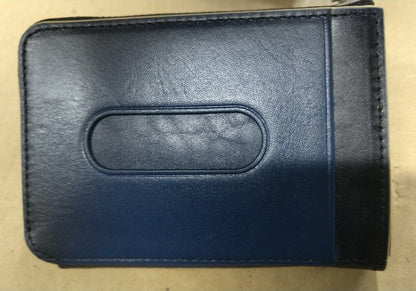 【訳アリ品】海外製／牛革／レザー／小銭入れ／コインケース／カードホルダー／箱入り／ネイビー／紺色／154002