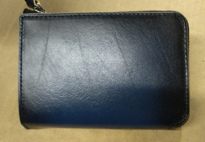 【訳アリ品】海外製／牛革／レザー／小銭入れ／コインケース／カードホルダー／箱入り／ネイビー／紺色／154002