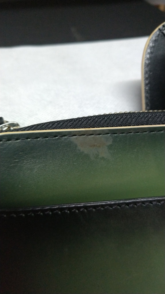 【訳アリ品】海外製／牛革／クラッチバッグ／抜き手／薄い／細い／スリム／154008／グリーン／緑色