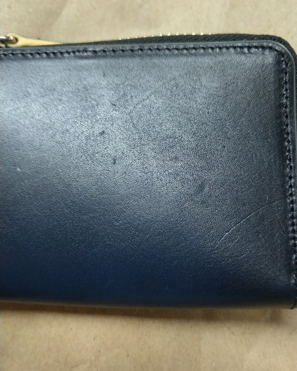 【訳アリ品】海外製／牛革／スマートキー／キーケース／４連フック／ネイビー／紺色／154011