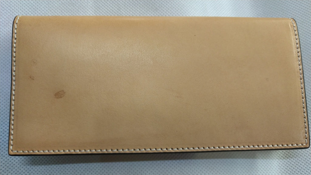 【訳アリ品】海外製／革製／牛革／ヌメ革／イタリアンヌメ／長財布／長札入／内装ネイビー／154064【在庫限り】