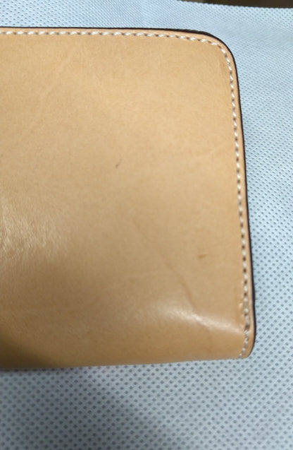 【訳アリ品】海外製／革製／牛革／ヌメ革／イタリアンヌメ／L字ファスナー／ラウンド財布／長財布／内装ネイビー／154065 【生産終了】