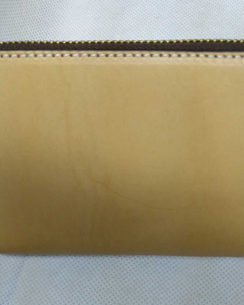 【訳アリ品】海外製／革製／牛革／ヌメ革／イタリアンヌメ／L字ファスナー／ラウンド財布／長財布／154065／RYU'S ONE