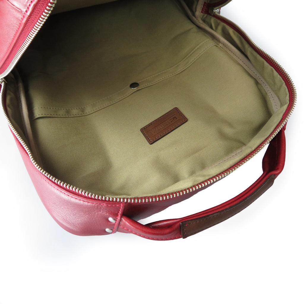 【訳アリ品】日本製／豊岡製／国産／牛革／レザー／革リュック／リュック／蒸れ軽減／505069／レッド／赤色【期間限定】