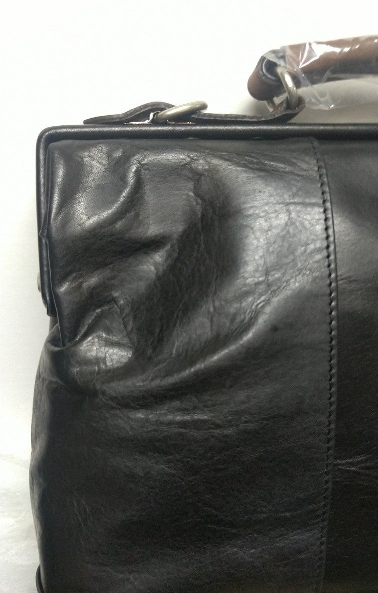 【EC限定アウトレット】豊岡製／日本製／国産／牛革／レザー／ダレスバッグ／小型ダレスバッグ／黒色／ブラック／505046【数量限定】