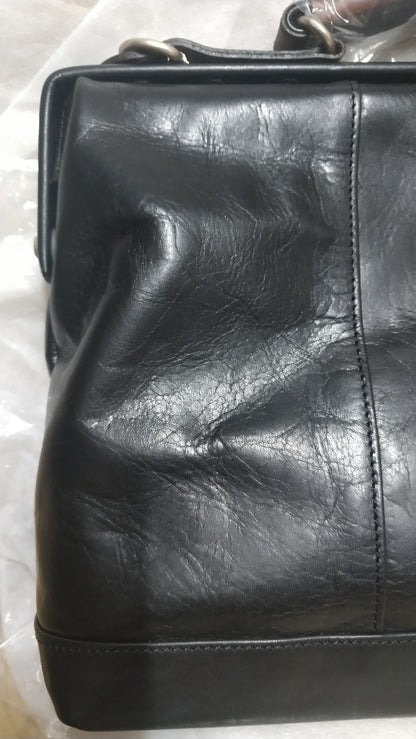 【訳アリ品】豊岡製／日本製／国産／牛革／レザー／ダレスバッグＳ／ショルダーバッグ／505046／黒色／ブラック【期間限定】