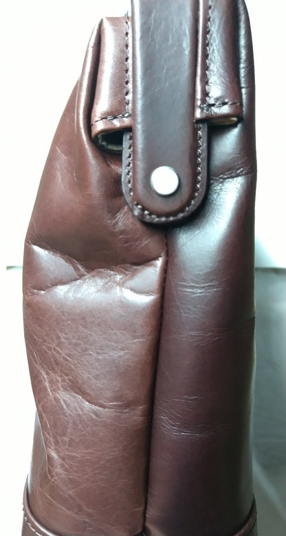 【訳アリ品】／豊岡製／日本製／国産／牛革／レザー／ブラウン／チョコ色／ダレスバッグ／ショルダーバッグ／505046【期間限定】