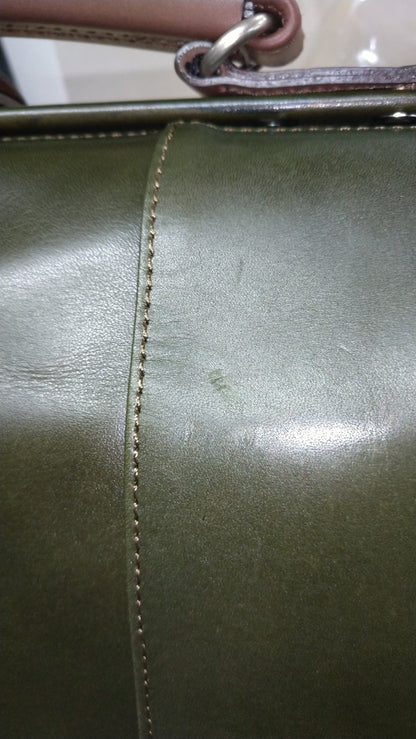 【訳アリ品】豊岡製／日本製／国産／牛革／レザー／ダレスバッグＳ／ショルダーバッグ／505046／グリーン／緑色／カーキ色【期間限定】