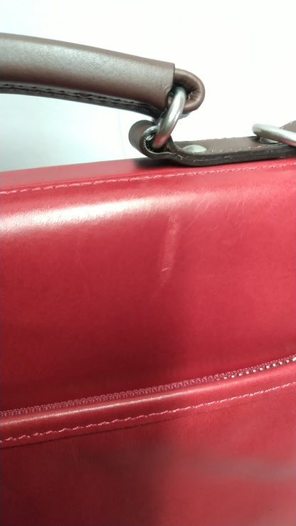 【訳アリ品】豊岡製／日本製／国産／牛革／レザー／レッド／赤色／小型／ダレスバッグＳ／ドクターバッグ／ショルダーバッグ／505046【期間限定】