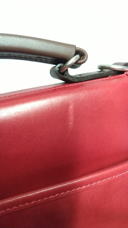 【訳アリ品】豊岡製／日本製／国産／牛革／レザー／レッド／赤色／小型／ダレスバッグＳ／ドクターバッグ／ショルダーバッグ／505046【期間限定】