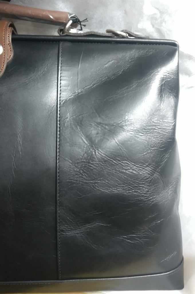 【訳アリ品】豊岡製／日本製／国産／牛革／レザー／ブラック／黒色／A4ゆったり／ダレスバッグＬ／ビジネスバッグ／505047【期間限定】