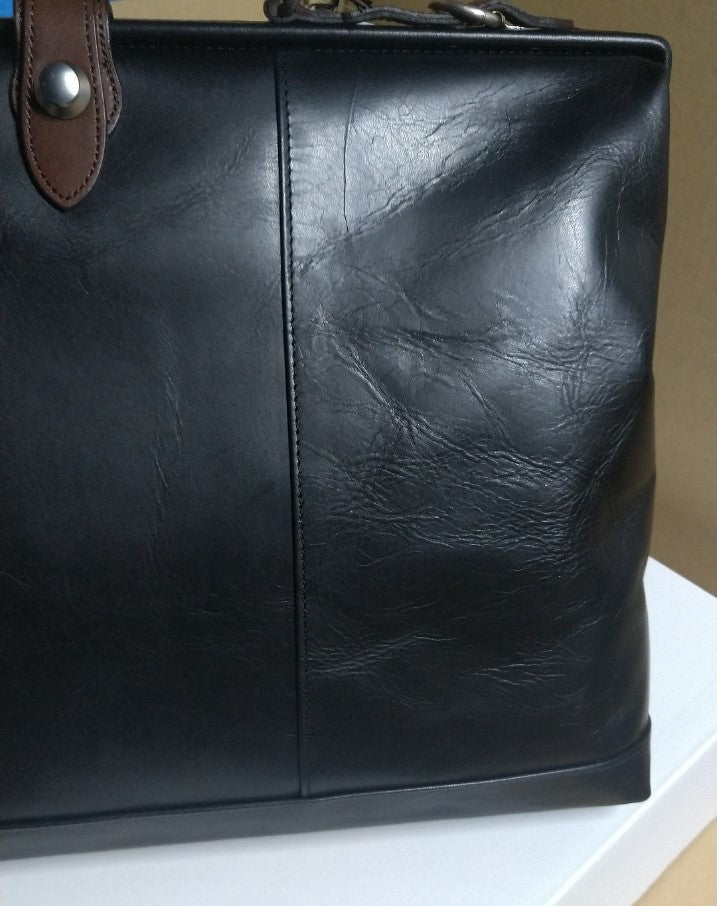 【訳アリ品】豊岡製／日本製／国産／牛革／レザー／ブラック／黒色／A4ゆったり／ダレスバッグＬ／ビジネスバッグ／505047【期間限定】