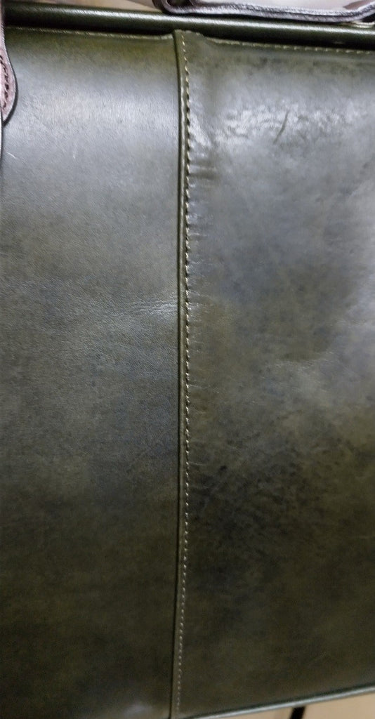 訳アリ品／お買い得／豊岡製／日本製／牛革／グリーン／カーキ色／A4ゆったり／ダレスバッグＬ／ビジネスバッグ／505047