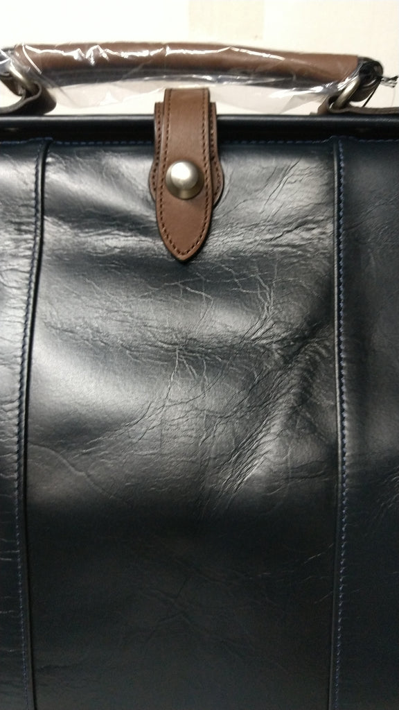 【訳アリ品】豊岡製／日本製／国産／牛革／レザー／ネイビー／紺色／A4ゆったり／ダレスバッグＬ／ビジネスバッグ／505047【期間限定】