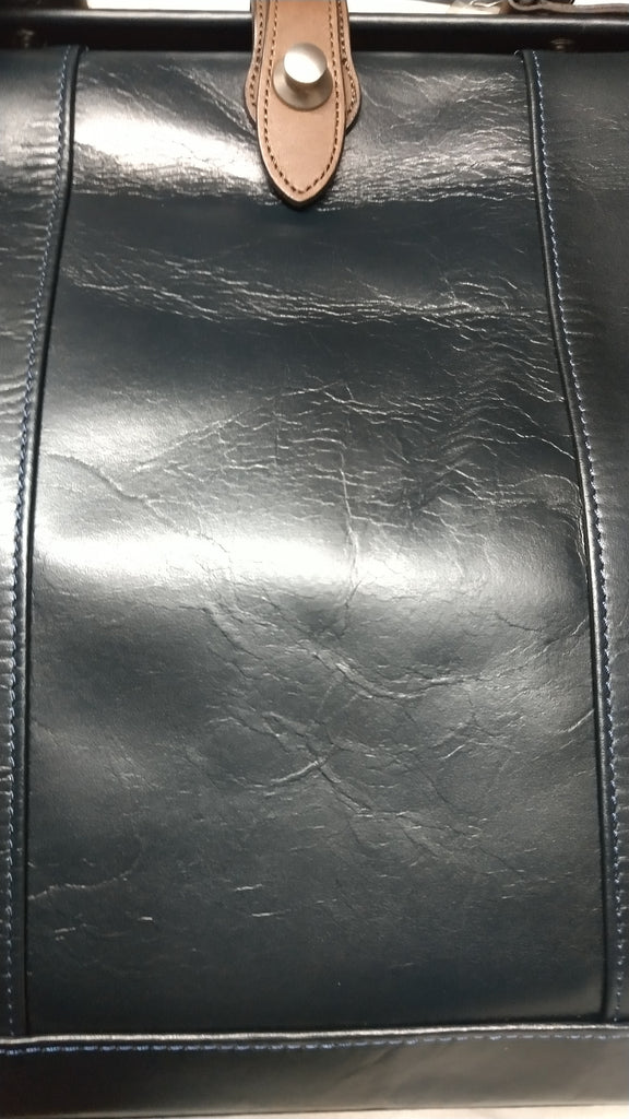 【訳アリ品】豊岡製／日本製／国産／牛革／レザー／ネイビー／紺色／A4ゆったり／ダレスバッグＬ／ビジネスバッグ／505047【期間限定】