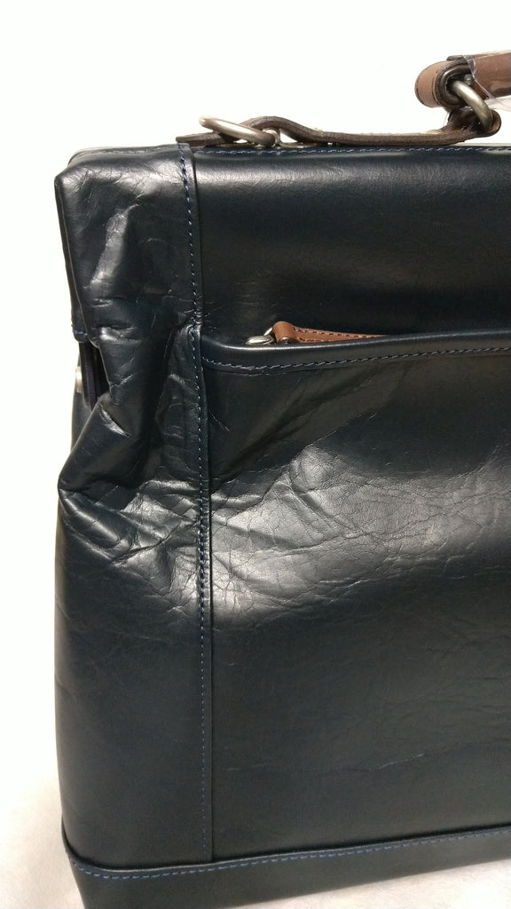 【訳アリ品】豊岡製／日本製／国産／牛革／レザー／ネイビー／紺色／A4ゆったり／ダレスバッグＬ／ビジネスバッグ／505047【期間限定】