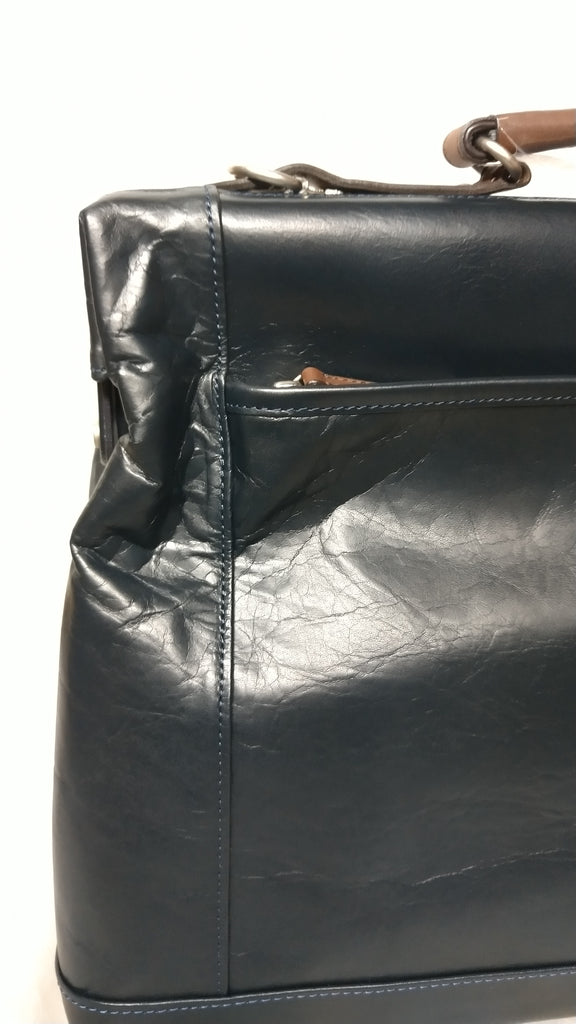 【訳アリ品】豊岡製／日本製／国産／牛革／レザー／ネイビー／紺色／A4ゆったり／ダレスバッグＬ／ビジネスバッグ／505047【期間限定】