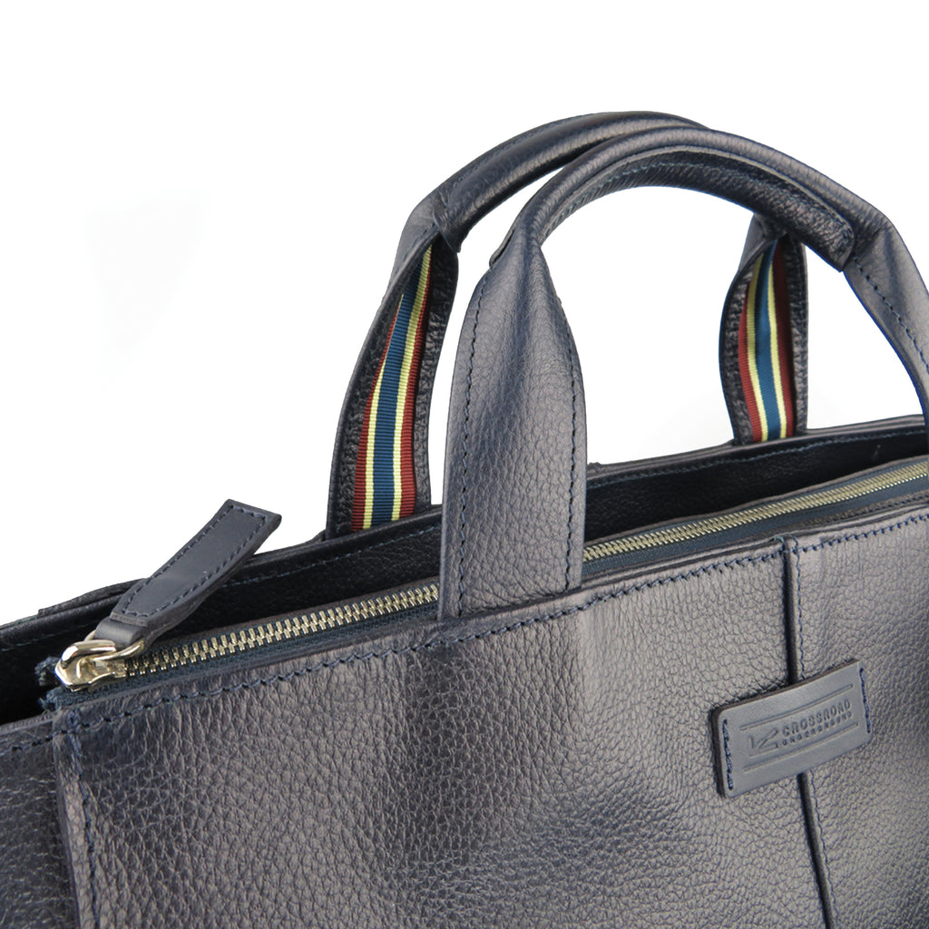 【訳アリ品】豊岡製／日本製／牛革／シュリンク／レザー／ビジネスバッグ／スクエア型／タテ型／四角／ネイビー／紺色／505064