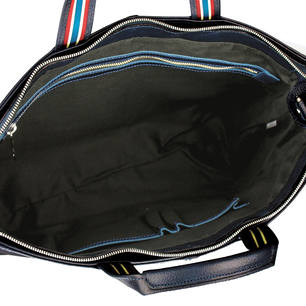 【訳アリ品】豊岡製／日本製／牛革／シュリンク／レザー／ビジネスバッグ／スクエア型／タテ型／四角／ネイビー／紺色／505064