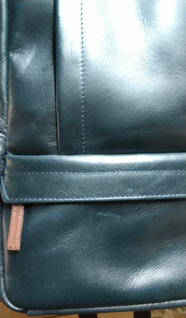 【訳アリ品】豊岡製／日本製／牛革／レザー／リュック／革リュック／蒸れ軽減／ネイビー色／505069【期間限定】