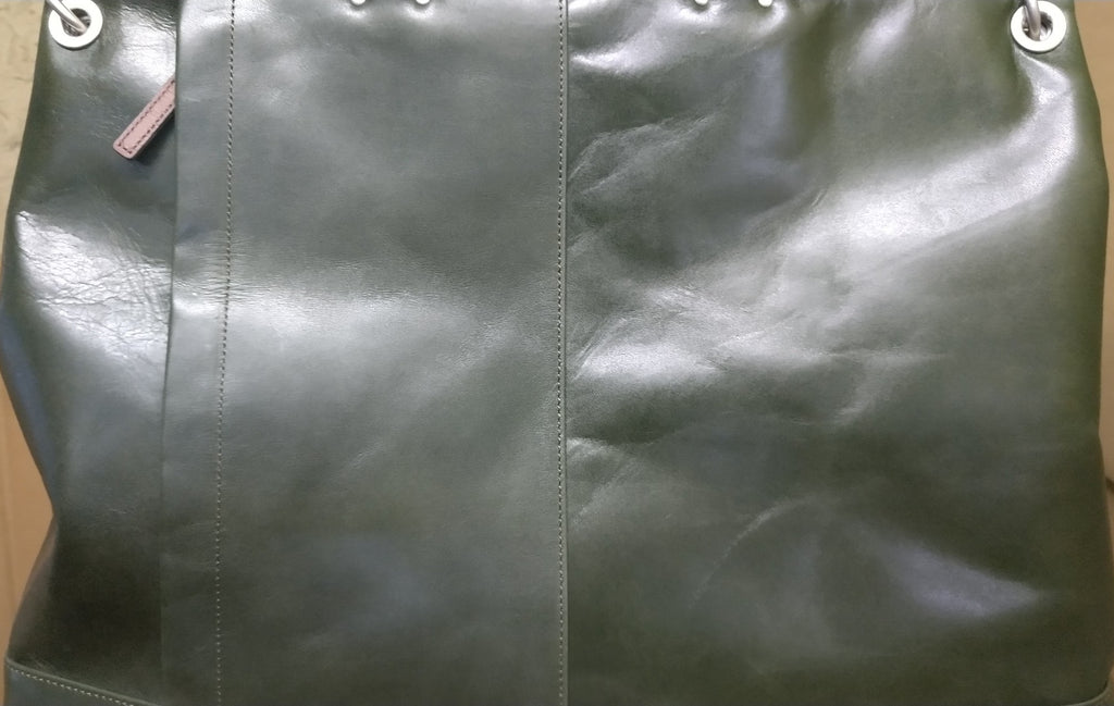 【訳アリ品】豊岡製／日本製／牛革／レザー／ボストンバッグ／旅行／出張／グリーン／緑色／カーキ色／505057