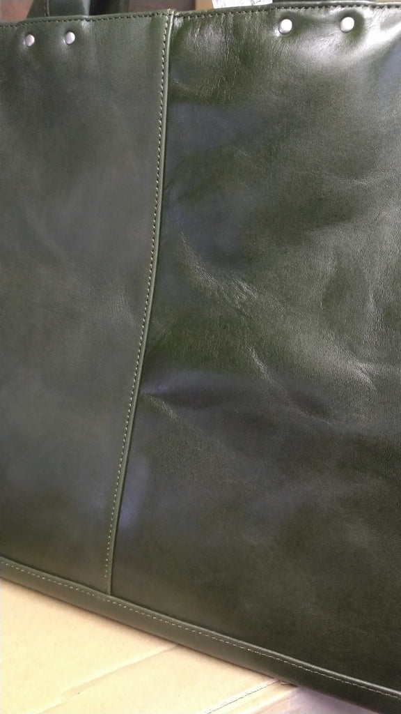 【訳アリ品】豊岡製／日本製／牛革／レザー／ボストンバッグ／旅行／出張／グリーン／緑色／カーキ色／505057