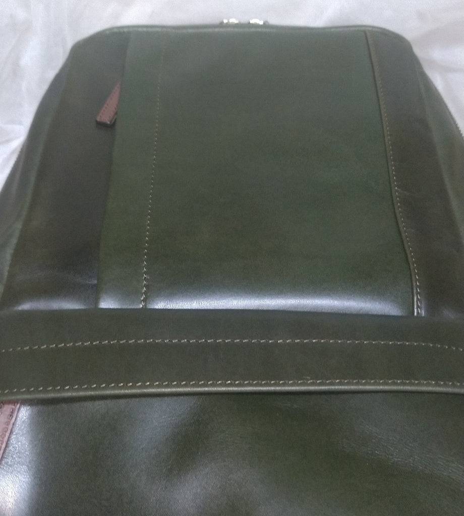 【訳アリ品】豊岡製／日本製／国産／牛革／革リュック／リュック／蒸れ軽減／505069／グリーン【期間限定】
