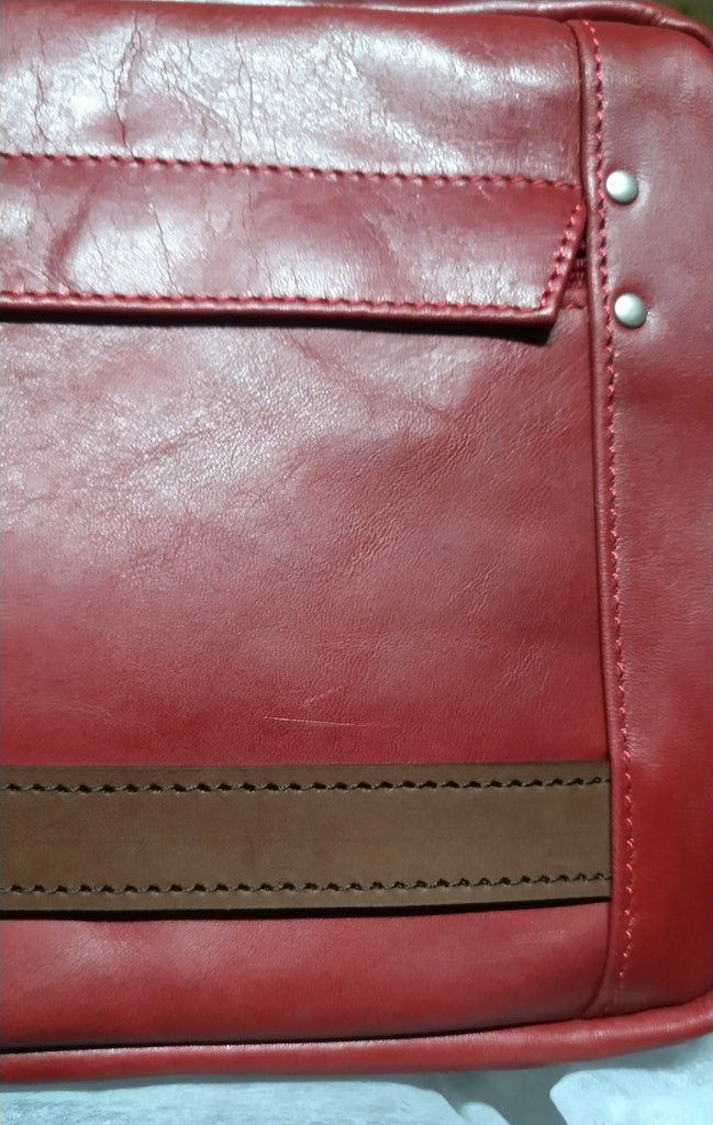 【訳アリ品】豊岡製／日本製／牛革／３way／ショルダーバッグ／ポーチ／セカンド／レッド／赤色／505071【現品限り】