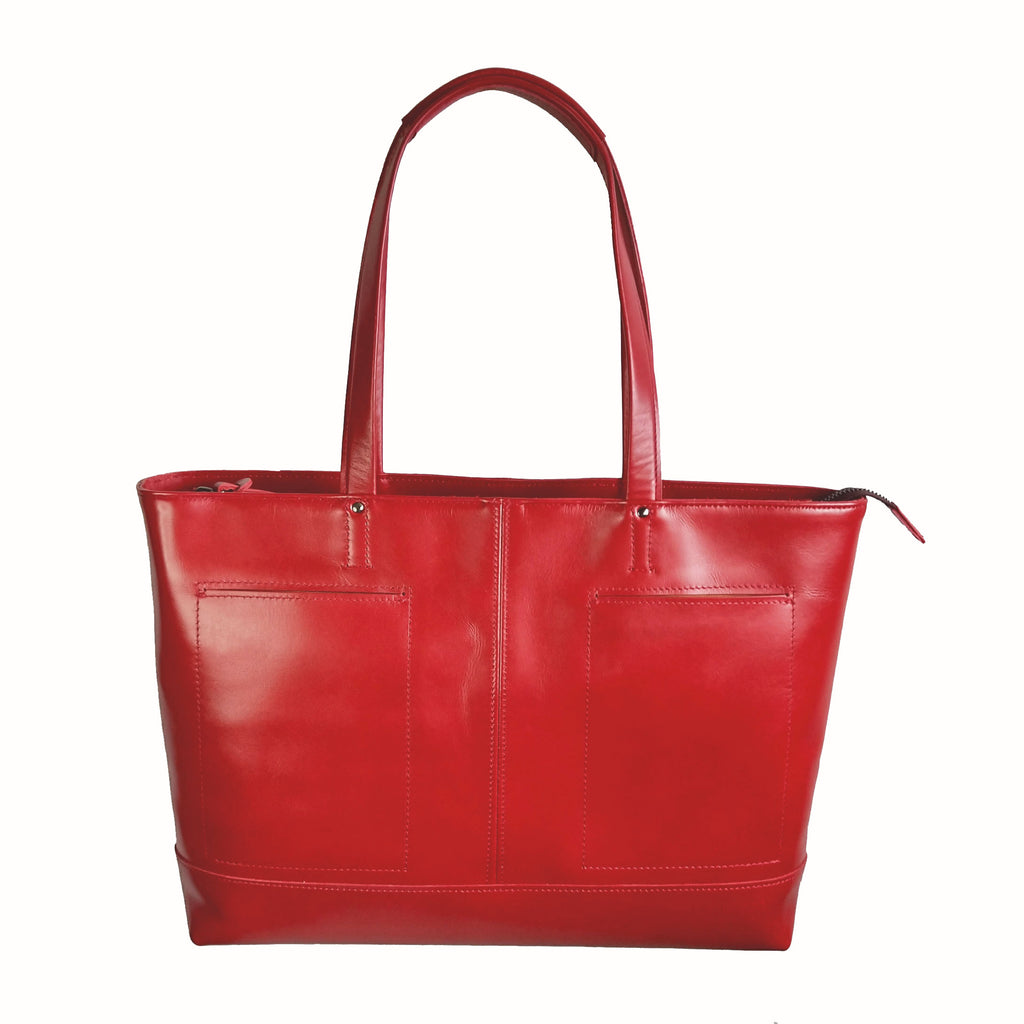 【訳アリ品】日本製／国産／牛革／レザー／革製／ミニマル派／小さめ／普段使い／トートバッグ／小寸／ダウンサイジング／557110／レッド／赤色