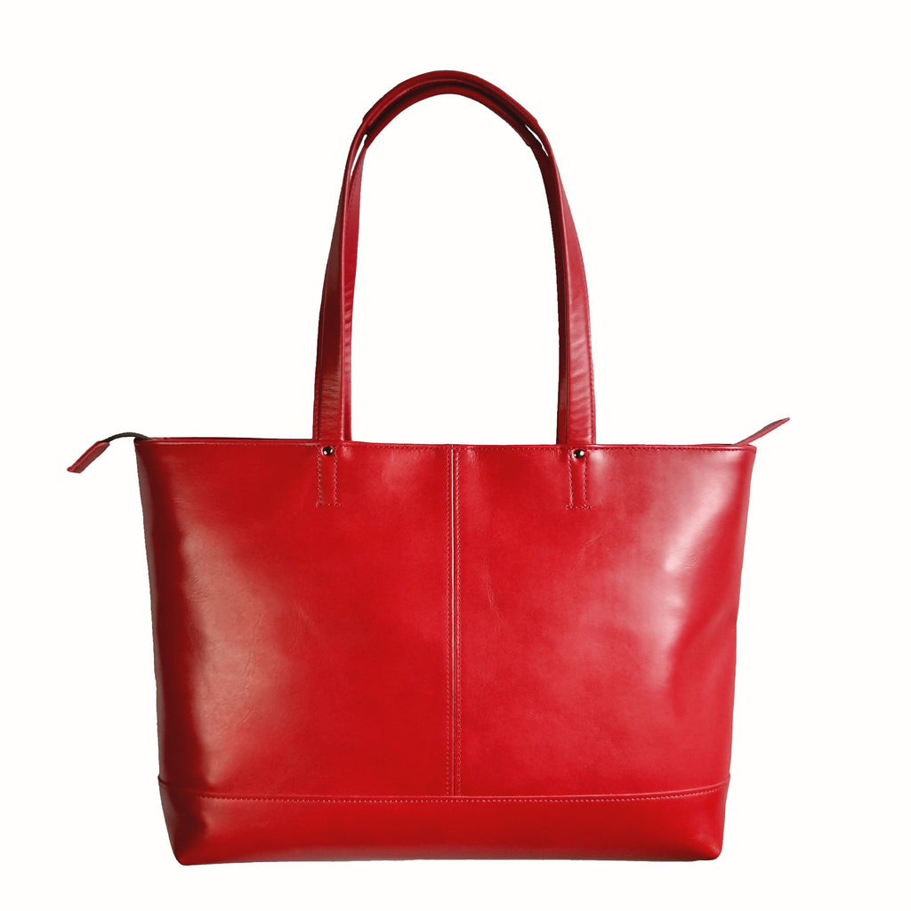 【訳アリ品】日本製／国産／牛革／レザー／革製／ミニマル派／小さめ／普段使い／トートバッグ／小寸／ダウンサイジング／557110／レッド／赤色