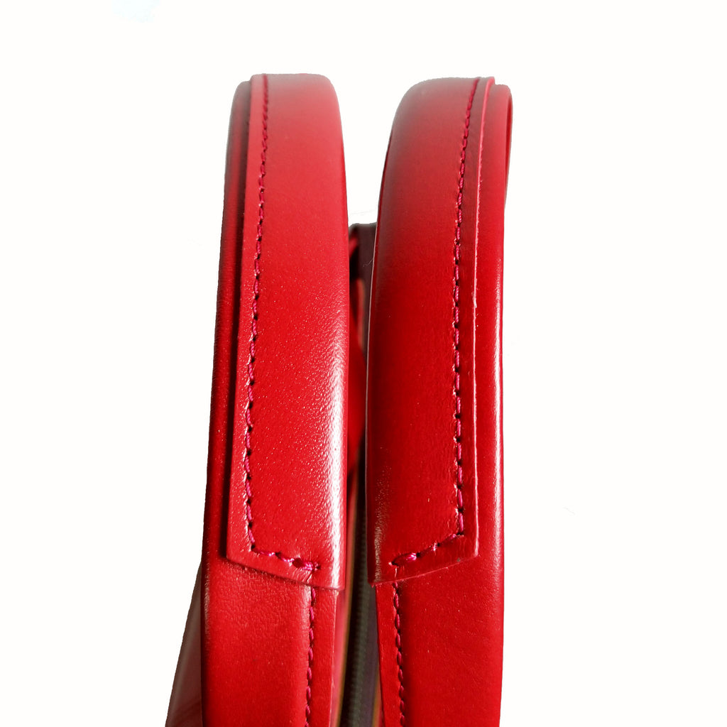 【訳アリ品】日本製／国産／牛革／レザー／革製／ミニマル派／小さめ／普段使い／トートバッグ／小寸／ダウンサイジング／557110／レッド／赤色