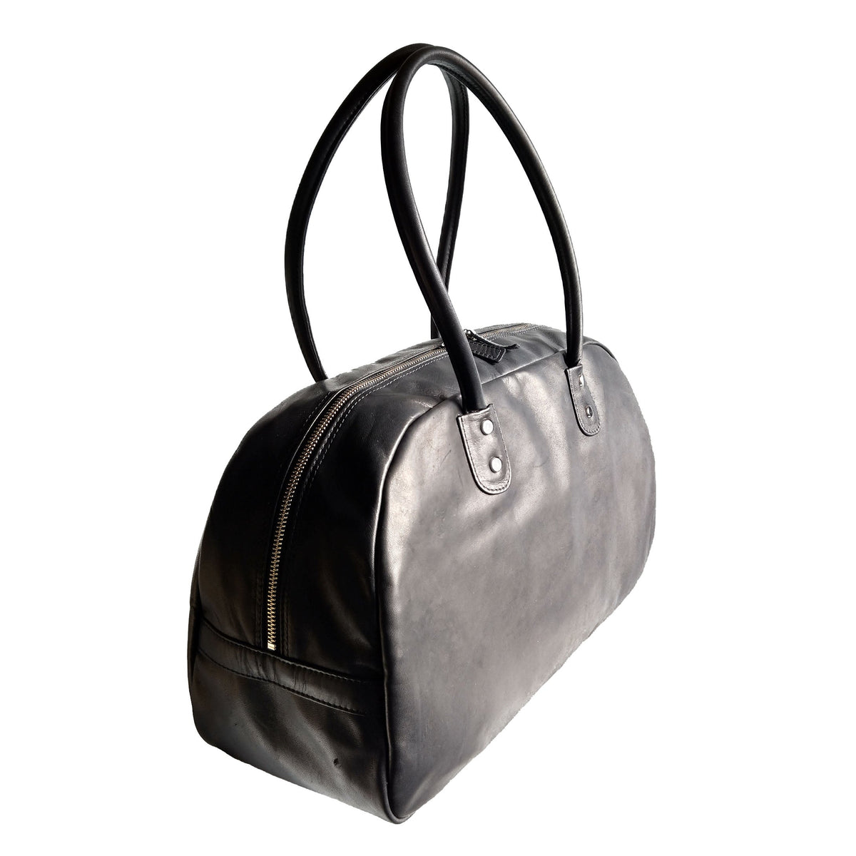 【訳アリ品】日本製／国産／馬革／レザー／ソフト／マジソン型／ボストン／懐かしい／557194／チョコ色／ブラウン