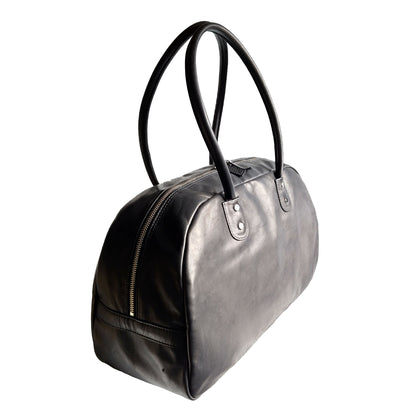 【訳アリ品】日本製／国産／馬革／レザー／ソフト／マジソン型／ボストン／懐かしい／557194／チョコ色／ブラウン