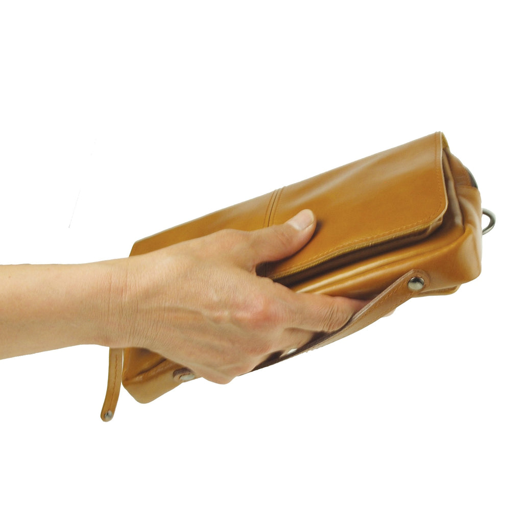 【訳アリ品】日本製／国産／牛革／セカンド／ポーチ／ショルダーバッグ／仕分け／557101／キャメル【在庫限り】