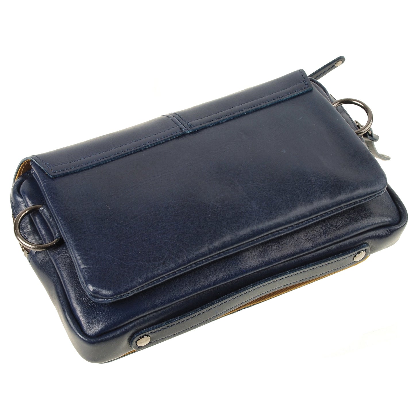 【訳アリ品】日本製／国産／牛革／セカンド／ポーチ／ショルダーバッグ／ネイビー／紺色／557101【在庫限り】