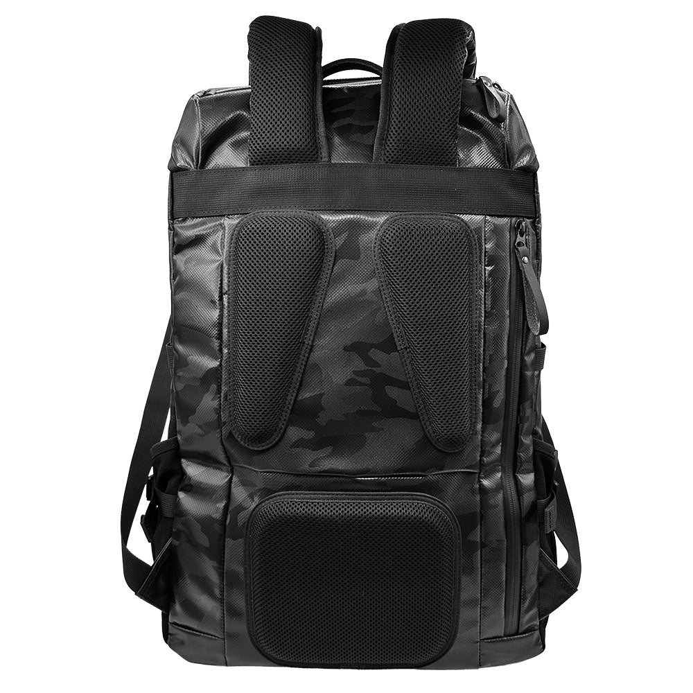 【豊岡鞄 認定品】豊岡製／日本製／国産／迷彩柄／カモフラ／ポリエステル／ターポリン／リュック／バックパック／撥水／24L／ブラック／シルバー／全２色／561020／KANEDAITO【2026年9月上旬発売】