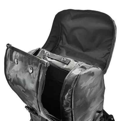【豊岡鞄 認定品】豊岡製／日本製／国産／迷彩柄／カモフラ／ポリエステル／ターポリン／リュック／バックパック／撥水／24L／ブラック／シルバー／全２色／561020／KANEDAITO【2026年9月上旬発売】