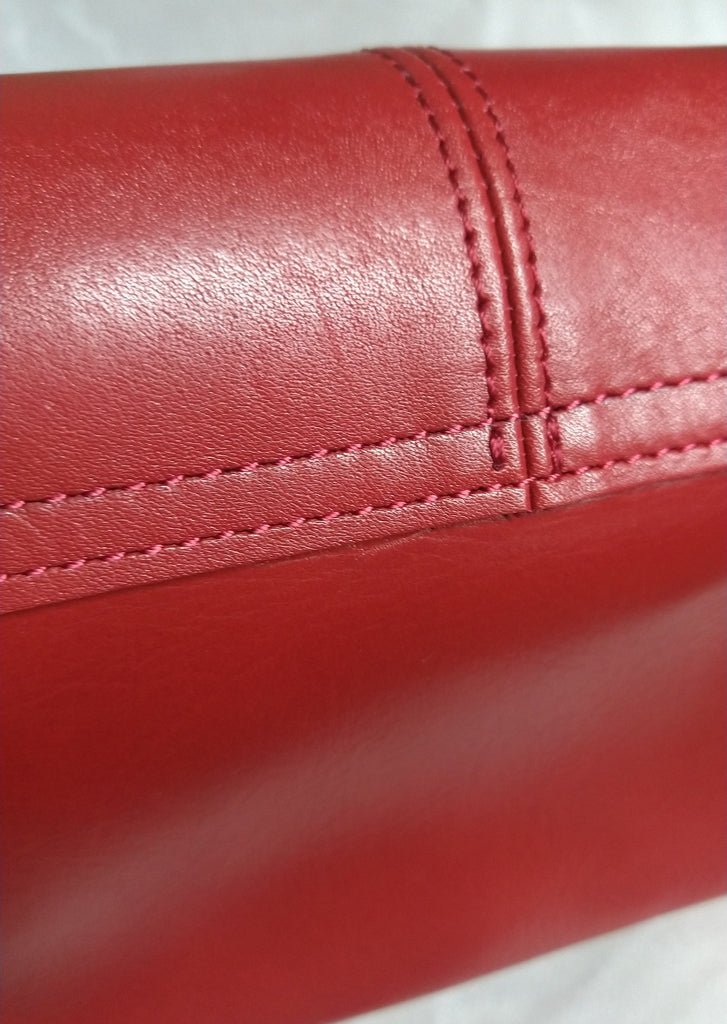 【訳アリ品】日本製／国産／牛革／セカンド／ポーチ／ショルダーバッグ／仕分け／557101／赤色／レッド【在庫限り】