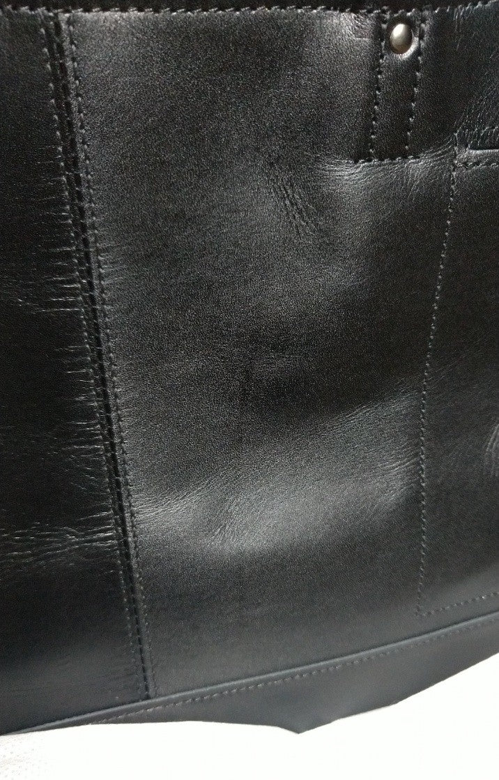 【訳アリ品】日本製／国産／豊岡製／牛革／レザー／トートバッグ／中仕切り付／ウレタン入り中仕切り／大きめ／557103／ブラック／黒色／Bluffpop【リニューアル型】