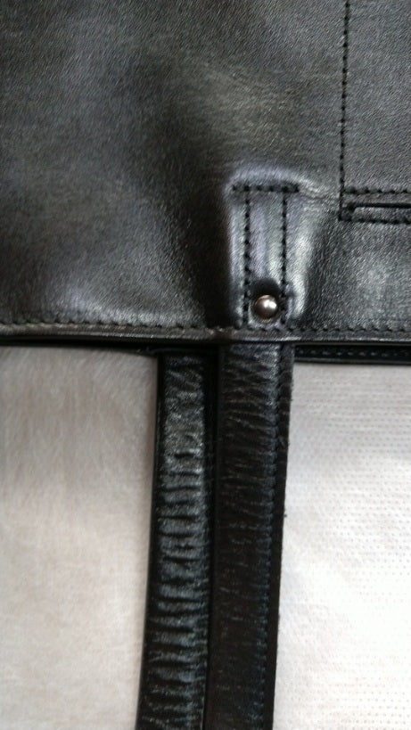 【訳アリ品】日本製／国産／牛革／レザー／中仕切り付／トートバッグ／ブラック／黒色⓸／大きめ／557103