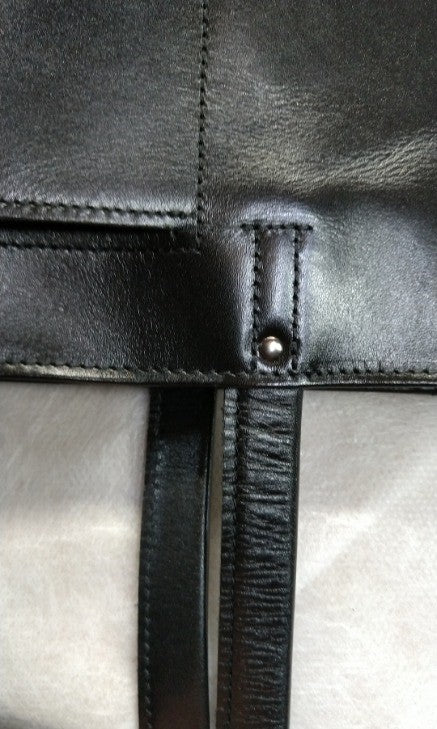 【訳アリ品】日本製／国産／牛革／レザー／中仕切り付／トートバッグ／ブラック／黒色⓸／大きめ／557103